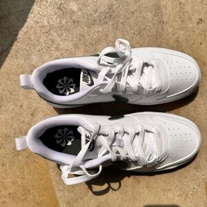 Nike White and green court vision low